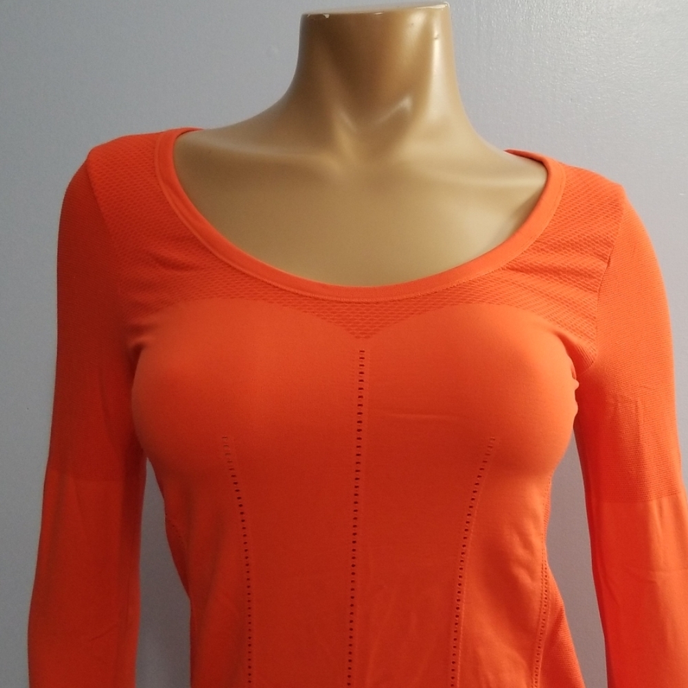 Orange lightweight long sleeve top
